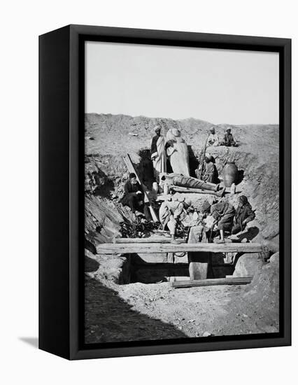 Excavation of a Tomb at Saqqarah-null-Framed Stretched Canvas