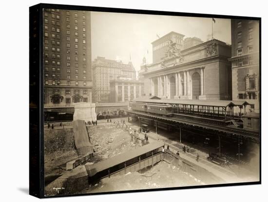 Excavation Site at 42nd Street and Park Avenue, New York, c.1920-Byron Company-Stretched Canvas