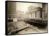 Excavation Site at 42nd Street and Park Avenue, New York, c.1920-Byron Company-Stretched Canvas