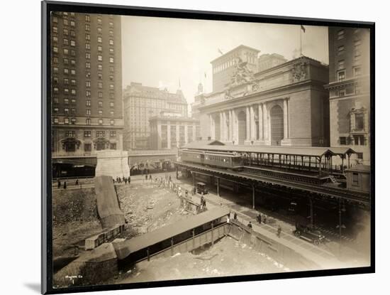 Excavation Site at 42nd Street and Park Avenue, New York, c.1920-Byron Company-Mounted Giclee Print