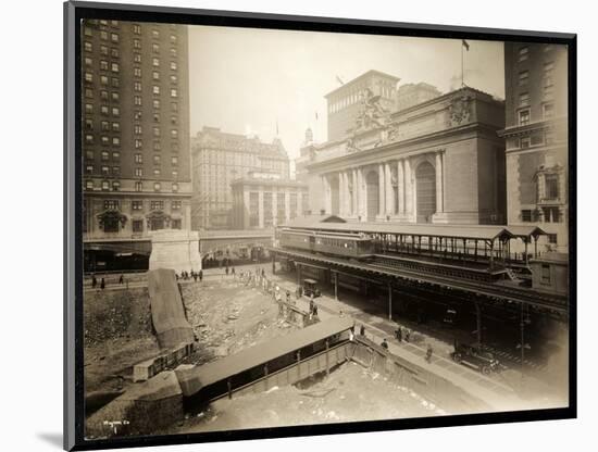 Excavation Site at 42nd Street and Park Avenue, New York, c.1920-Byron Company-Mounted Giclee Print