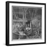 Excavation Work for the North Pier and Tidal Dam at Blackfriars Bridge, London, 1864-null-Framed Giclee Print