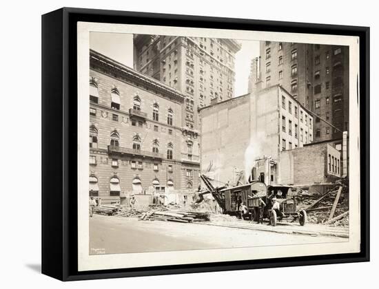 Excavations at the Building Site for the Aeolian Company Building at 5th Avenue and 54th Street,…-Byron Company-Framed Stretched Canvas