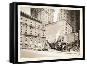 Excavations at the Building Site for the Aeolian Company Building at 5th Avenue and 54th Street,…-Byron Company-Framed Stretched Canvas