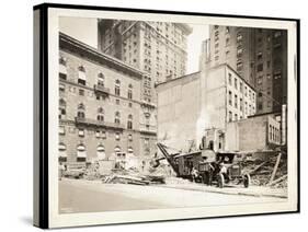 Excavations at the Building Site for the Aeolian Company Building at 5th Avenue and 54th Street,…-Byron Company-Stretched Canvas