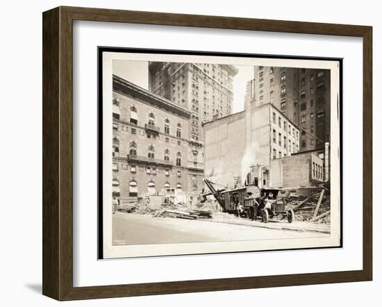 Excavations at the Building Site for the Aeolian Company Building at 5th Avenue and 54th Street,…-Byron Company-Framed Giclee Print