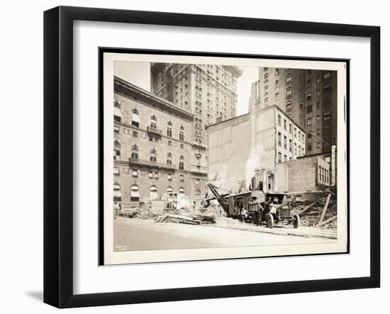 Excavations at the Building Site for the Aeolian Company Building at 5th Avenue and 54th Street,…-Byron Company-Framed Giclee Print