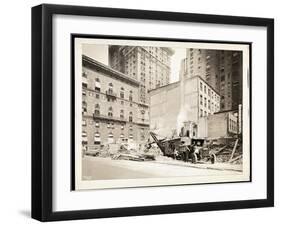 Excavations at the Building Site for the Aeolian Company Building at 5th Avenue and 54th Street,…-Byron Company-Framed Giclee Print