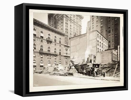 Excavations at the Building Site for the Aeolian Company Building at 5th Avenue and 54th Street,…-Byron Company-Framed Stretched Canvas