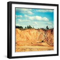 Excavator on a Sand Quarry-brickrena-Framed Photographic Print