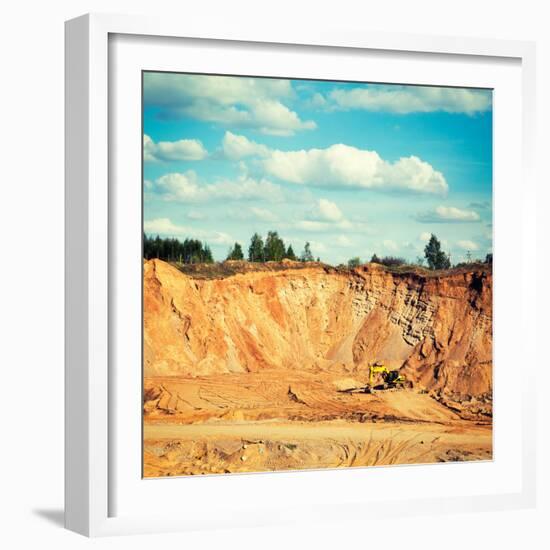 Excavator on a Sand Quarry-brickrena-Framed Photographic Print