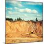 Excavator on a Sand Quarry-brickrena-Mounted Photographic Print