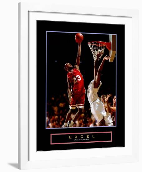 Excel: Basketball-null-Framed Art Print