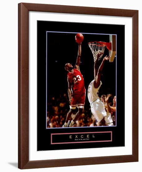 Excel: Basketball-null-Framed Art Print