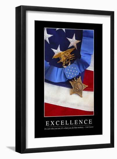 Excellence: Inspirational Quote and Motivational Poster-null-Framed Premium Photographic Print