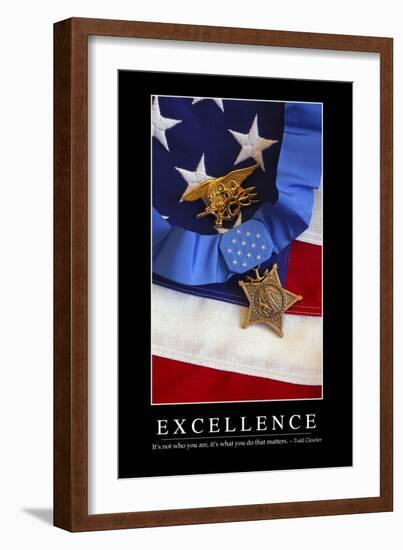 Excellence: Inspirational Quote and Motivational Poster-null-Framed Photographic Print