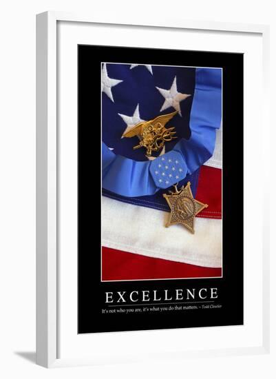 Excellence: Inspirational Quote and Motivational Poster-null-Framed Photographic Print