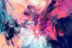 Bright Artistic Splashes. Abstract Painting Color Texture. Modern Futuristic Pattern. Blue and Pink-Excellent backgrounds-Art Print