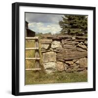 Excellent Detail of a Fieldstone Fence, a Good Example of Early American Masonry-Walker Evans-Framed Photographic Print