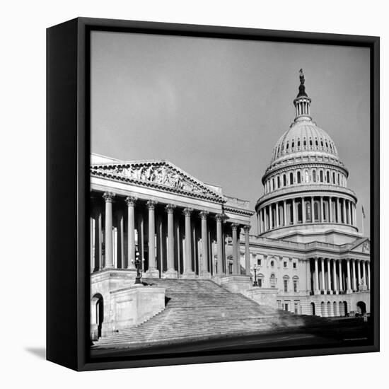 Excellent Monumental View of the Capitol Building and Dome, Showing the Central Section-Walker Evans-Framed Stretched Canvas