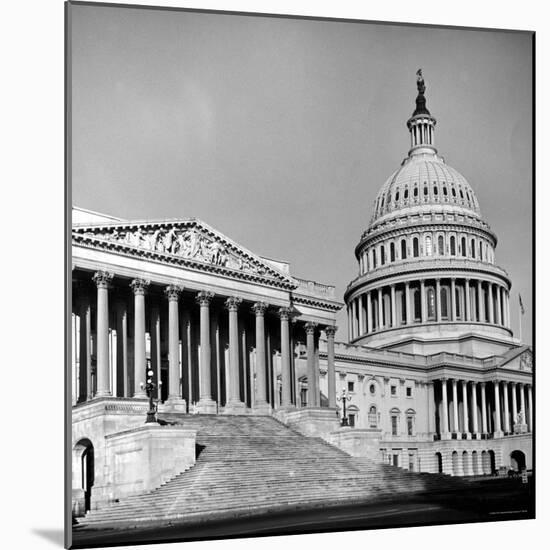 Excellent Monumental View of the Capitol Building and Dome, Showing the Central Section-Walker Evans-Mounted Photographic Print