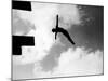 Excellent of Man Silhouetted Against Sky Doing Back Dive Off High Board-Rex Hardy Jr.-Mounted Photographic Print