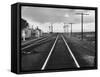 Excellent of Southern Pacific Railroad Tracks Stretching Off Into the Distance-Frank Scherschel-Framed Stretched Canvas