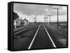 Excellent of Southern Pacific Railroad Tracks Stretching Off Into the Distance-Frank Scherschel-Framed Stretched Canvas