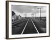 Excellent of Southern Pacific Railroad Tracks Stretching Off Into the Distance-Frank Scherschel-Framed Photographic Print