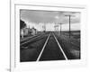 Excellent of Southern Pacific Railroad Tracks Stretching Off Into the Distance-Frank Scherschel-Framed Photographic Print