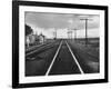 Excellent of Southern Pacific Railroad Tracks Stretching Off Into the Distance-Frank Scherschel-Framed Photographic Print