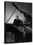 Excellent Photgraph of Pianist Josef Hofmann Seated at Piano in His Studio-Gjon Mili-Stretched Canvas