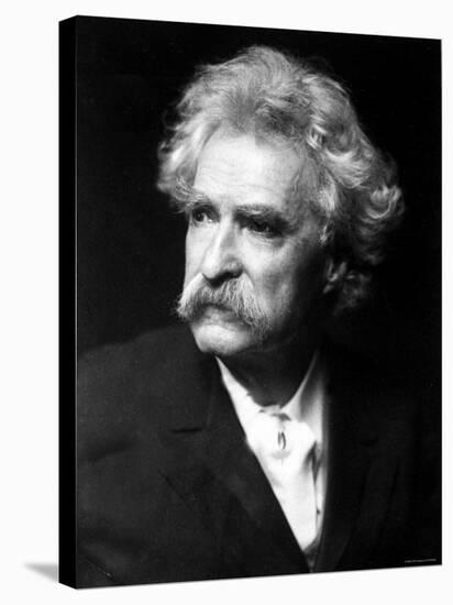 Excellent Portrait of American Author Samuel Langhorne Clemens, aka Mark Twain-null-Stretched Canvas