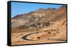 Excellent Road, Crossing Death Valley in the Usa. the Desert and Mountains-kavram-Framed Stretched Canvas