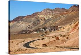 Excellent Road, Crossing Death Valley in the Usa. the Desert and Mountains-kavram-Stretched Canvas