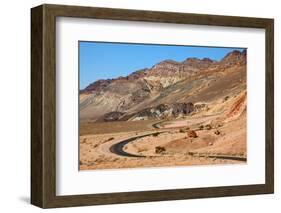 Excellent Road, Crossing Death Valley in the Usa. the Desert and Mountains-kavram-Framed Photographic Print