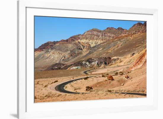 Excellent Road, Crossing Death Valley in the Usa. the Desert and Mountains-kavram-Framed Photographic Print