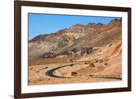 Excellent Road, Crossing Death Valley in the Usa. the Desert and Mountains-kavram-Framed Photographic Print