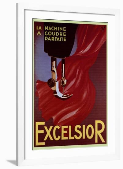 Excelsior Sewing Machine Advertisement-null-Framed Art Print