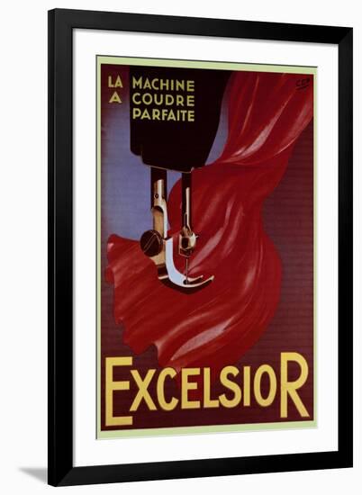 Excelsior Sewing Machine Advertisement-null-Framed Art Print