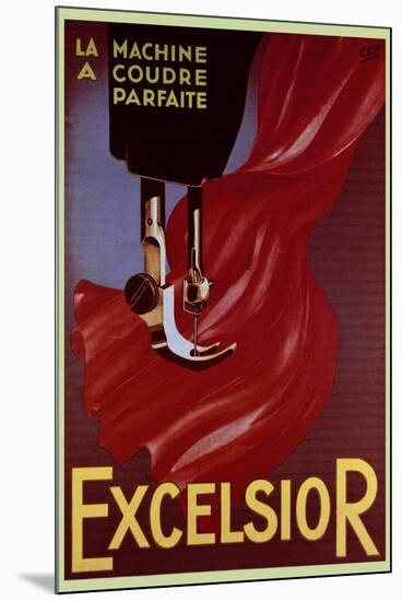 Excelsior Sewing Machine Advertisement-null-Mounted Art Print