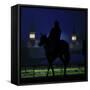 Excercise Rider Makes His Way to the Track for an Early Morning Workout at Churchill Downs-null-Framed Stretched Canvas