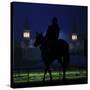 Excercise Rider Makes His Way to the Track for an Early Morning Workout at Churchill Downs-null-Stretched Canvas