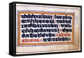 Excerpt from the Bhagavad-Gita (The Song of the Blesse), North Indian Manuscript, 18th Century-null-Framed Stretched Canvas