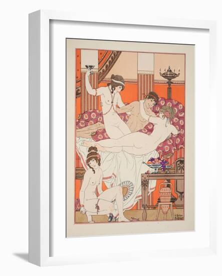 Excess of Wine and Women, Illustration from 'The Works of Hippocrates', 1934 (Colour Litho)-Joseph Kuhn-Regnier-Framed Giclee Print