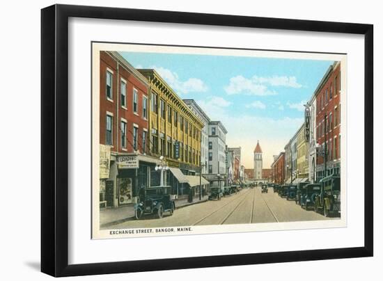 Exchange Street, Bangor, Maine-null-Framed Art Print