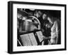 Exchange Student Stephen Lapekas Playing a Song on a Juke Box-null-Framed Photographic Print