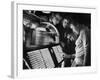 Exchange Student Stephen Lapekas Playing a Song on a Juke Box-null-Framed Photographic Print