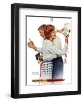 Exchanging gifts (or Fair Exchange)-Norman Rockwell-Framed Premium Giclee Print