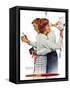 Exchanging gifts (or Fair Exchange)-Norman Rockwell-Framed Stretched Canvas